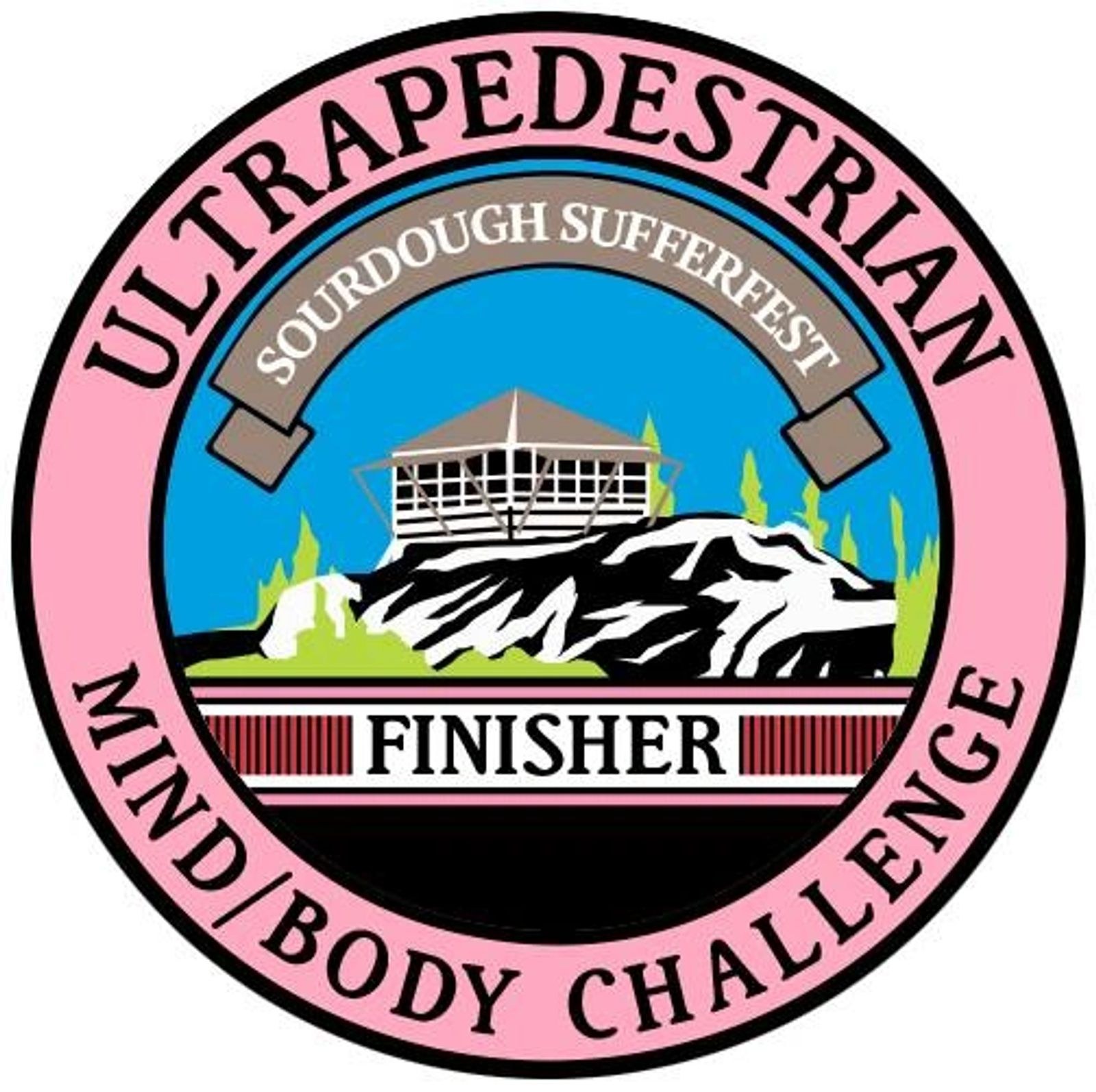 Ultrapedestrian Mind/Body Challenge badge with finisher text.